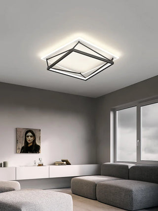 Cottica - Modern Industrial Style Black Metal Hexagon LED Ceiling Light