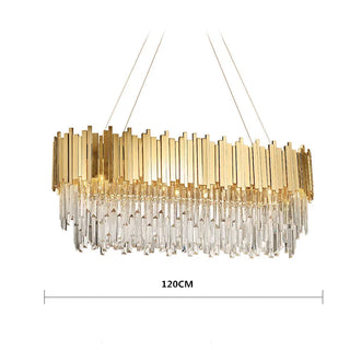 Alessia - Modern Round Gold Crystal Glass Ceiling Light Chandelier