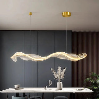 Torpeed - Modern LED Wave Gold Ceiling Light Chandelier