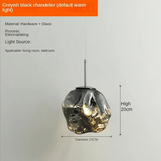 Ellinor - LED Stained Glass Pendant Rock Ceiling Light