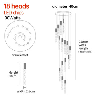 Titan - Modern LED Transparent Long Bar Hanging Chandelier