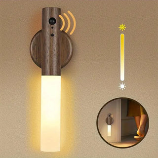 Denise - Detachable Sensor On/Off Reachable Wood Wall Light