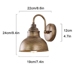 Dovar - Outdoor Round Fixed Curved Arm Downlight Wall Light