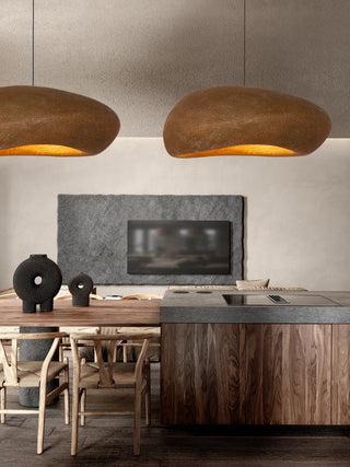 Klos - Wabi-Sabi Round Rock Style Hanging Pendant Ceiling Light