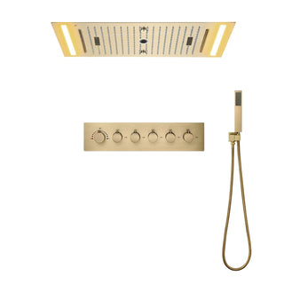 Carmela - Modern Ceiling Waterfall 16 Inch Head LED Multi Function with Handheld Mini Sprayer