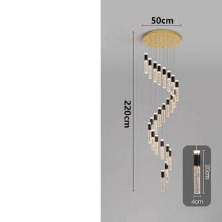 Dylan - Modern Sparkly LED Tube Ceiling Round Chandelier