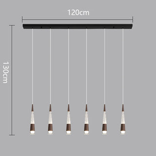 Riva - Modern Hanging Cone Glass Striped Pedant Ceiling Light
