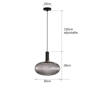 Kiara - Green Patterned Glass Hanging Pendant Ceiling Light