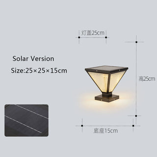 ILona Solar - Modern Minimalist Waterproof Square Prismatic Stainless Steel Glass Light