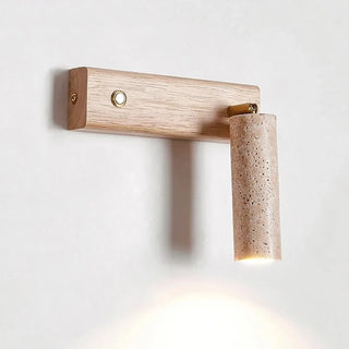 Hellen - Wabi-Sabi Stone Walnut Log Wood Rotatable Wall Light