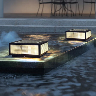 Nix - Horizontal Stripes Pier-Mount Outdoor Pillar Light