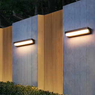 Owayne - Modern Minimalist Solar Waterproof Rectangular ABS Acrylic LED Wall Lamp