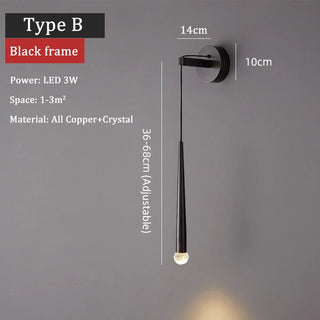 Palmo - Postmodern Crystal Tear Drop Wall Light