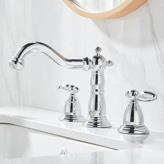 Demeter - Brass Dual Handle Curved Mixer Basin Tap