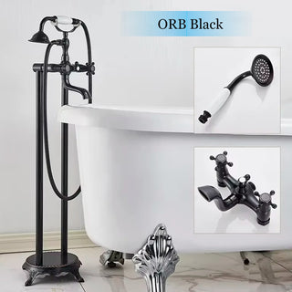 Barnaba - Floor Mounted Bathtub Dual Handle Shower Tap Set