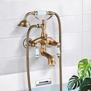 Gyles - Vintage Wall Mounted Bathtub Tap & Handheld Shower Set