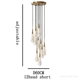 Hannah - Modern Spiral Teardrop with Liquid Ceiling Chandelier