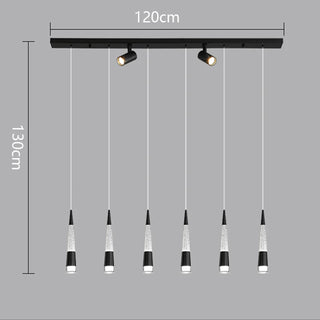 Riva - Modern Hanging Cone Glass Striped Pedant Ceiling Light