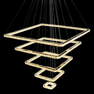 Elio - Modern Square Tiered Gold Hanging Chandelier