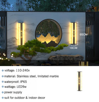 Jaspar - Marble Style Outdoor LED Wall Light Bar