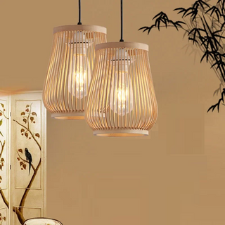 Rafah - Scandinavian Handwoven Bamboo Hanging Round Rattan Ceiling Light