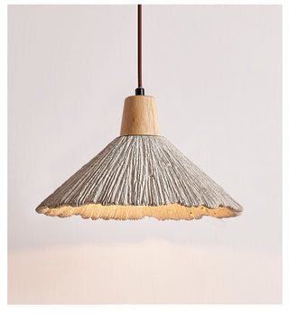 Vlore - Wabi Sabi Wood Style Long Cone Tube Pendant Ceiling Light