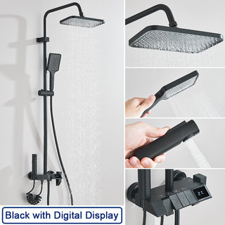 Erika - Modern Wall Mounted Stainless Steel Shower Set Multi Function Dual Head
