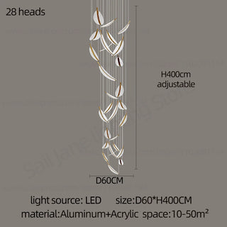 Plume - Leaf Adjustable Hanging Chandelier