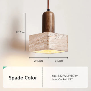 Rocha - Modern Creative Minimalist Style Square Stone Hanging Pendant Ceiling Light