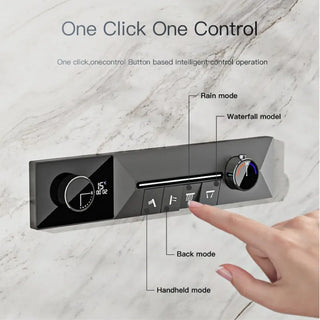 Hesperos  - Brass LED Digital Shower System with Ceiling Mount and Dual Hot & Cold Controls