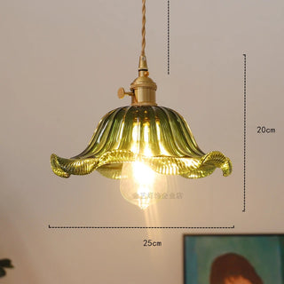 Millie Series - Coloured Patterned Glass Hanging Pendant Ceiling Light