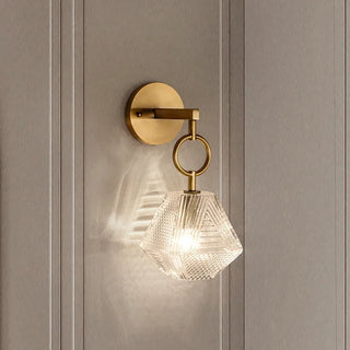 Teddy - Modern Gold Patterned Glass Crystal Wall Light