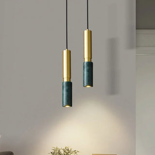 Bob - Modern Style Long Tube Marble Hanging Ceiling Pendant Light