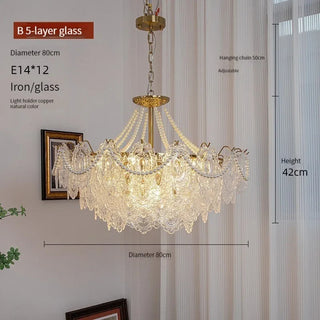 Faustina - Modern Crystal Glass Layered Shards Hanging Chandelier
