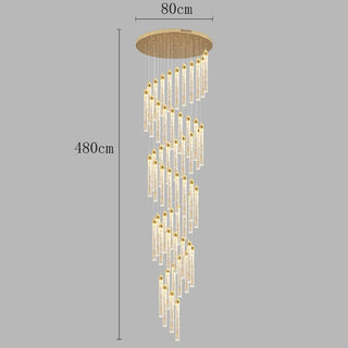 Samantha - Modern Sparkly LED Tube Ceiling Round Chandelier