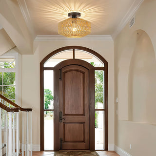 Cage - Handcrafted Bohemian Rattan Woven Ceiling Light Fixture