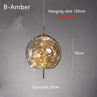 Ravi - Coloured Glass Hanging Dome Burst Star Pendant Ceiling Light