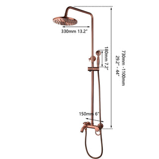 Balthazar - Modern/Vintage Copper Wall Mounted Shower Set Single Handle