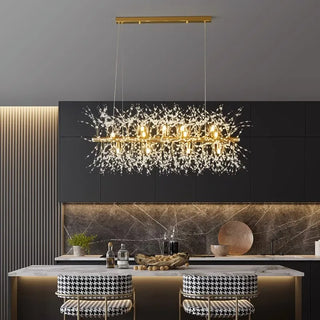 Acura - Dandelion Wire LED Rectangle Base Hanging Chandelier