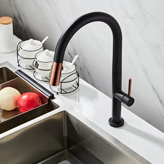 Bastien - Deck Mounted Single Handle Pull Out Modern Mixer Kitchen Tap