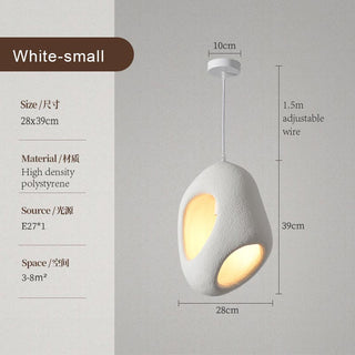 Andy - Polystyrene Round Wabi-Sabi Pendant Ceiling Light