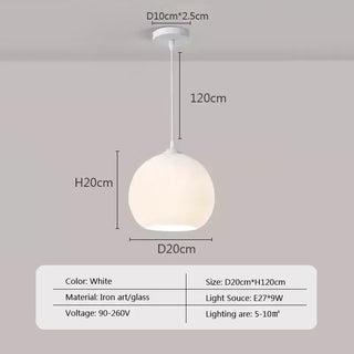 Colmar - Nordic Glass Dome Circular Pendant Hanging Ceiling Light