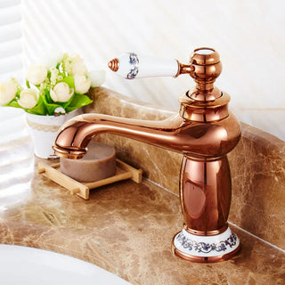 Ambrosio - Hot/Cold Retro Porcelain Single Lever Basin Tap