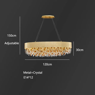 Rosie - Minimalist Design Round Hanging Gold Tiered Glass Ceiling Light Chandelier