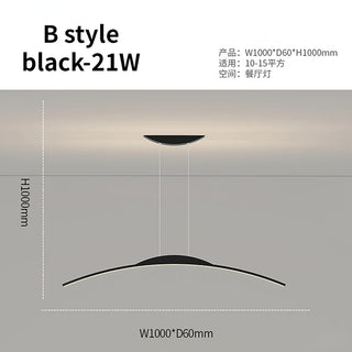 Emiliano - Modern Thin Curved Bar Ceiling Light Chandelier