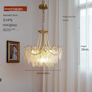 Faustina - Modern Crystal Glass Layered Shards Hanging Chandelier