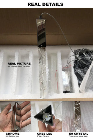 Titan - Modern LED Transparent Long Bar Hanging Chandelier