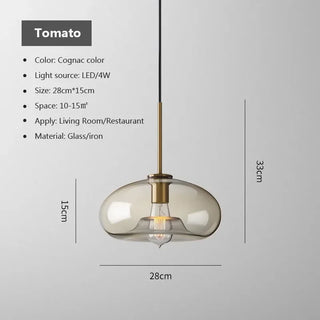 Millie Cognac - Transparent Glass Bubble Led Pendant Lights