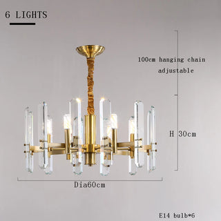 Amelky - Hanging Round Crystal Glass Statement Chandelier