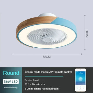 Kitara - LED Round Nordic Modern Smart Ceiling Fan with LED Light
